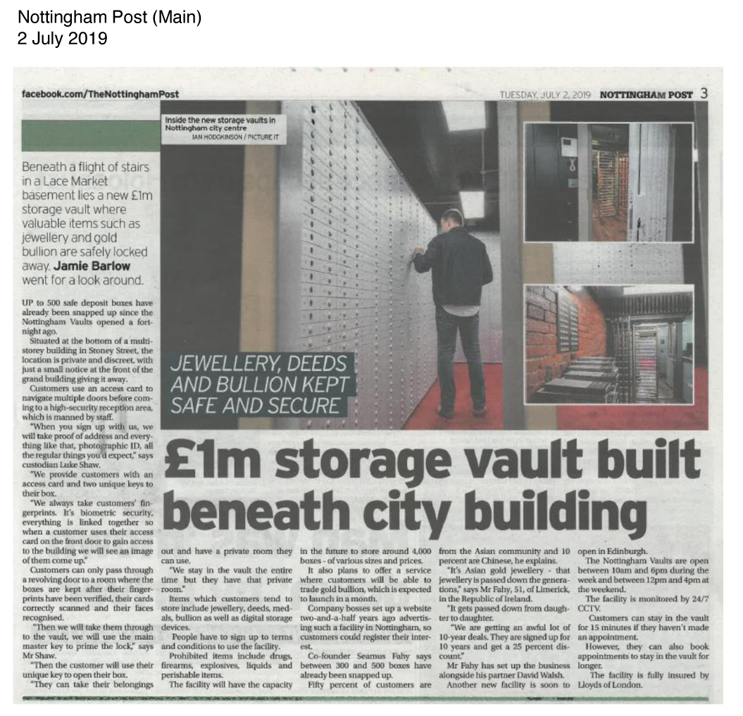 Safety Deposit Box In Nottingham Post